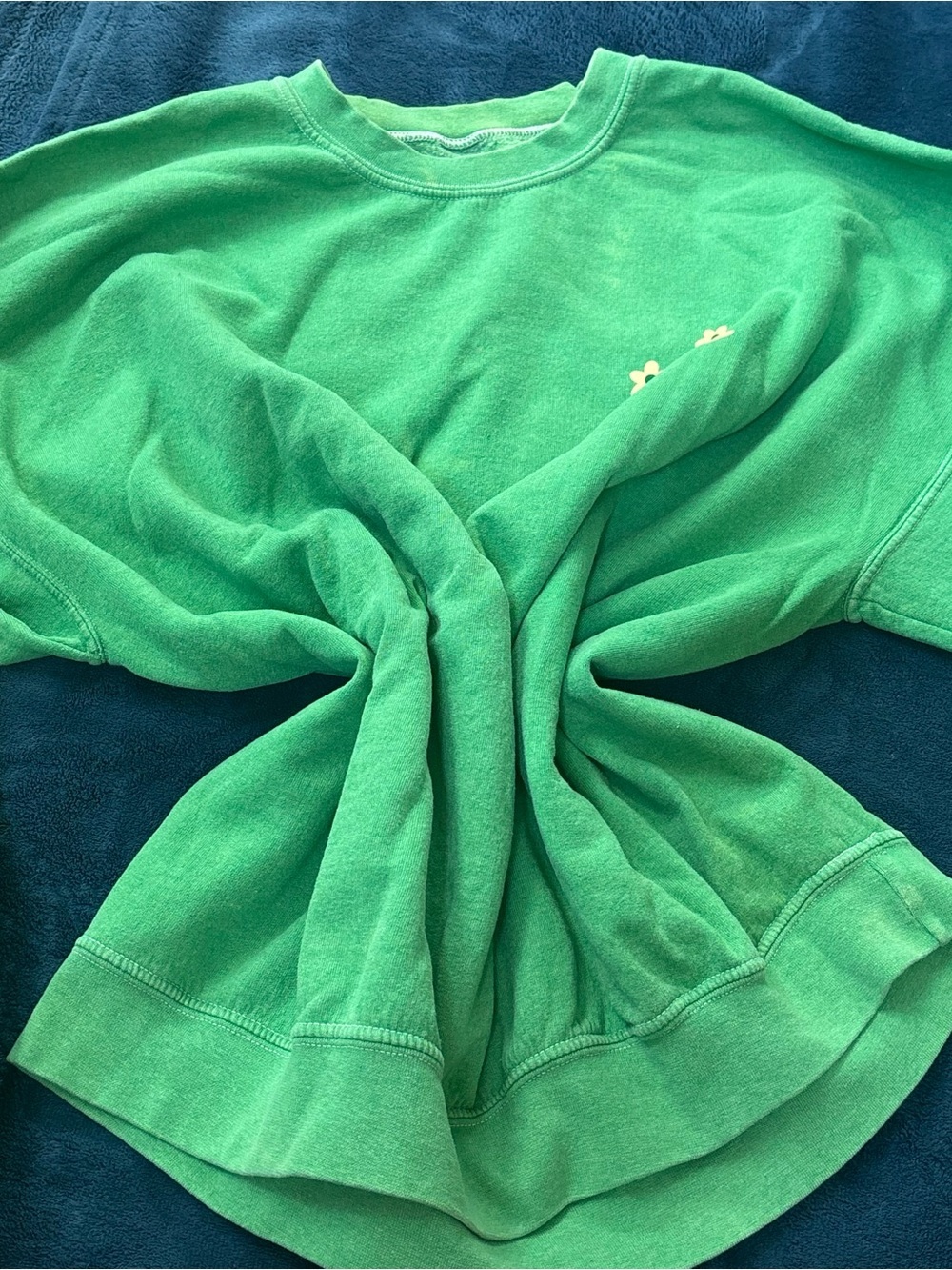 Urban Outfitters Follow Your Soul Oversized Graphic Sweatshirt Green Pink Floral